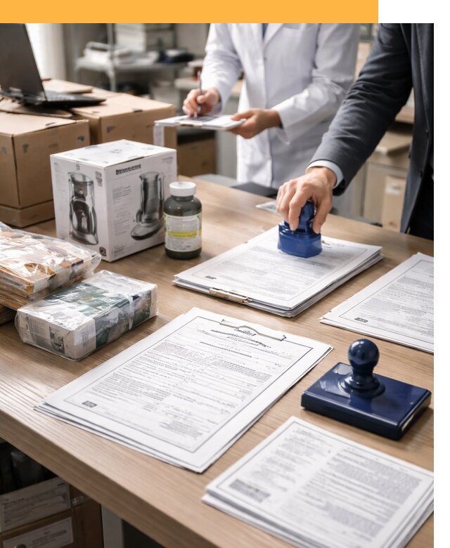 Сертификация импортных товаров от 12414 с таможенным сопровождением